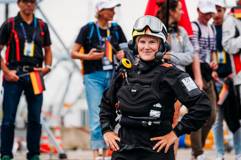 Die Kielerin Maru Scheel war die einzige Frau als Skipperin im Kreise der zwölf Youth Teams beim America's Cup und führte das deutsche Team. Foto: AC Team Germany, Sailing Energy